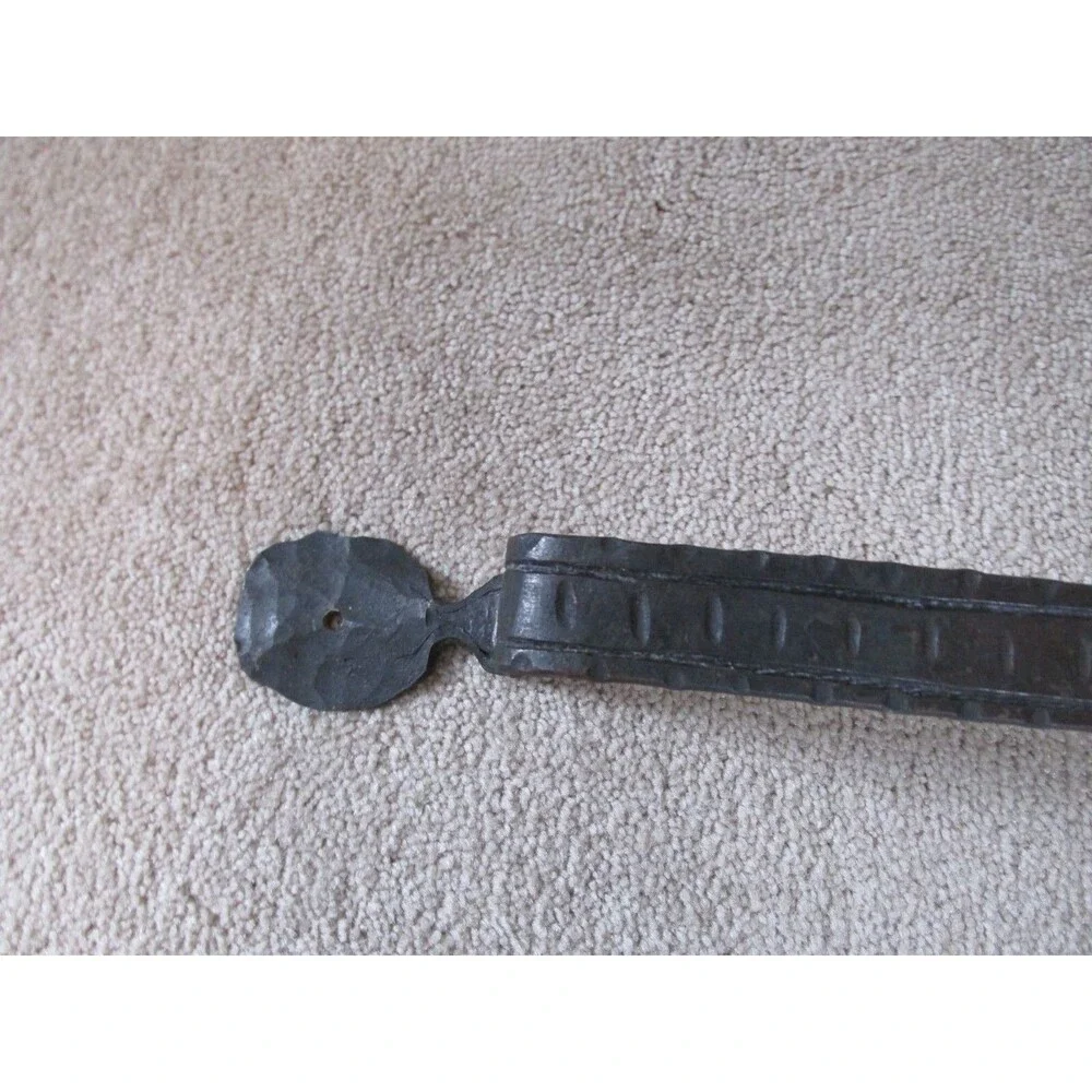 Towel Bar Toilet Paper Holder Wrought Iron Black Rustic Heavy Cabin Handmade